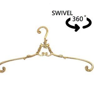 Handmade Solid Brass Swivel Clothes Hanger, Antique Vintage Style Wedding Dress